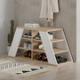 Hanah Home Pyramid Shoe Bench - Roble y Blanco